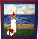 Umpqua River Lighthouse applique quilt pattern from Sentries of Light - Select image to enlarge