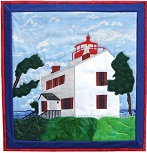 Yaquina Bay Lighthouse applique quilt pattern from Sentries of Light - Select image to enlarge
